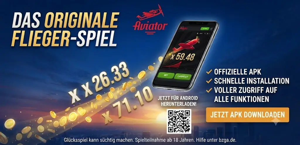Aviator App Interface auf Smartphone